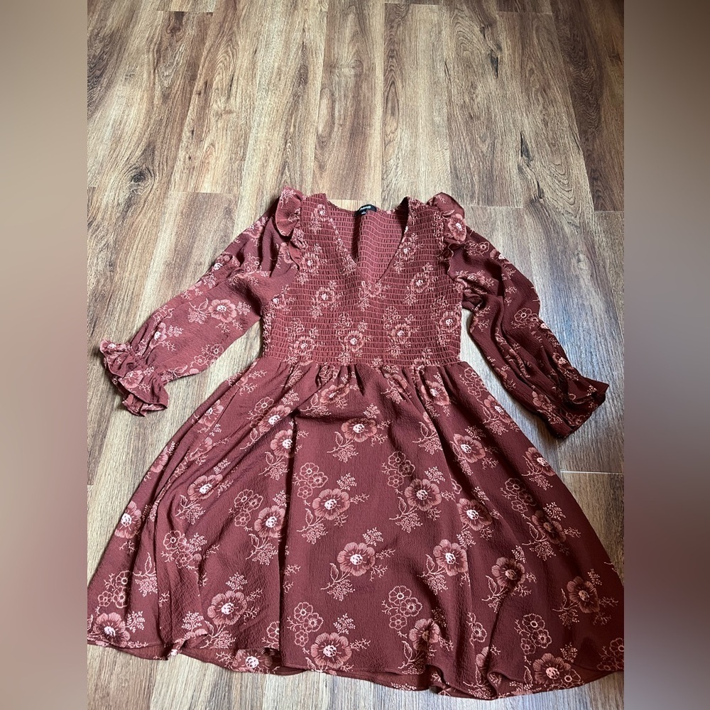 Madewell Lucie floral V-Neck smocked mini dress S Puff Sleeve CottageCore